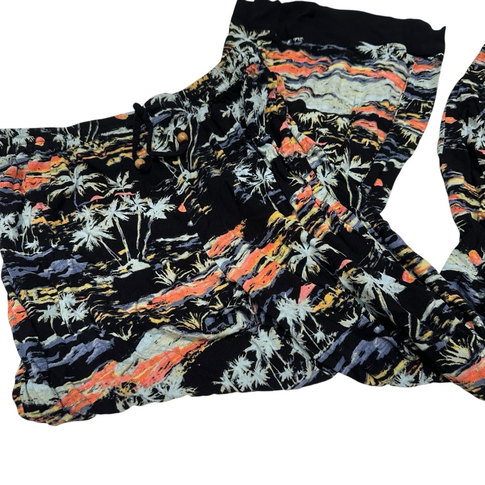 Free People Blue Lagoon Palazzo Tropical Pants Multicolor Wide Leg Medium - Picture 13 of 16